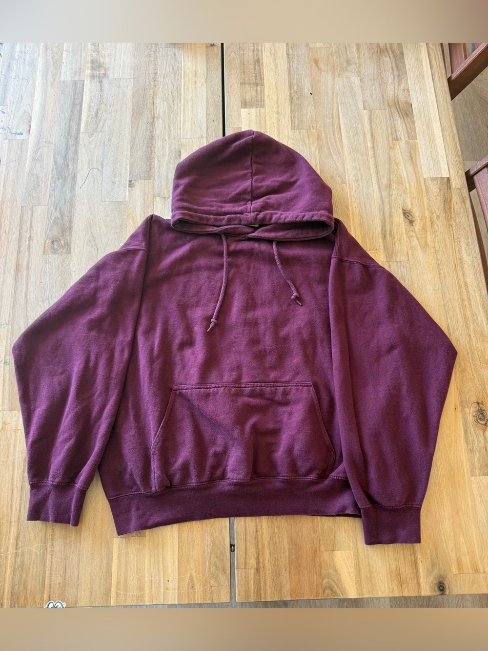 Fashion Nova Men Burgundy Pullover Hoodie Large